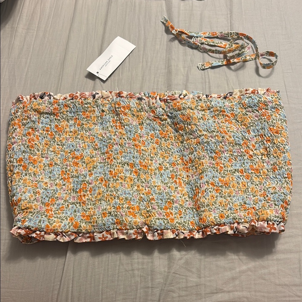 Vintage American Eagle Smocked Tube Top Reversible